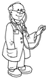 lamina para imprimir y colorear d&iacute;a del Trabajo. trabajador doctor